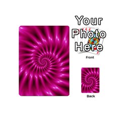 Glossy Hot Pink Fractal Spiral Playing Cards 54 (Mini) from ArtsNow.com Back