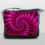 Glossy Hot Pink Fractal Spiral Messenger Bag