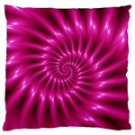 Glossy Hot Pink Fractal Spiral Large Cushion Case (One Side)