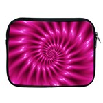 Glossy Hot Pink Fractal Spiral Apple iPad 2/3/4 Zipper Case