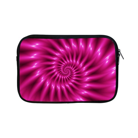 Glossy Hot Pink Fractal Spiral Apple iPad Mini Zipper Case from ArtsNow.com Front