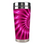 Glossy Hot Pink Fractal Spiral Stainless Steel Travel Tumbler