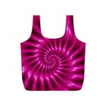 Glossy Hot Pink Fractal Spiral Full Print Recycle Bag (S)