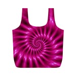 Glossy Hot Pink Fractal Spiral Full Print Recycle Bag (M)