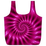 Glossy Hot Pink Fractal Spiral Full Print Recycle Bag (XL)