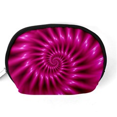 Glossy Hot Pink Fractal Spiral Accessory Pouch (Medium) from ArtsNow.com Back