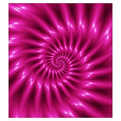 Glossy Hot Pink Fractal Spiral Drawstring Pouch (Large) from ArtsNow.com Front