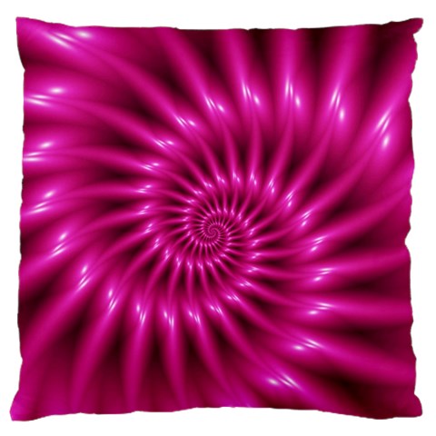 Glossy Hot Pink Fractal Spiral Standard Flano Cushion Case (One Side) from ArtsNow.com Front