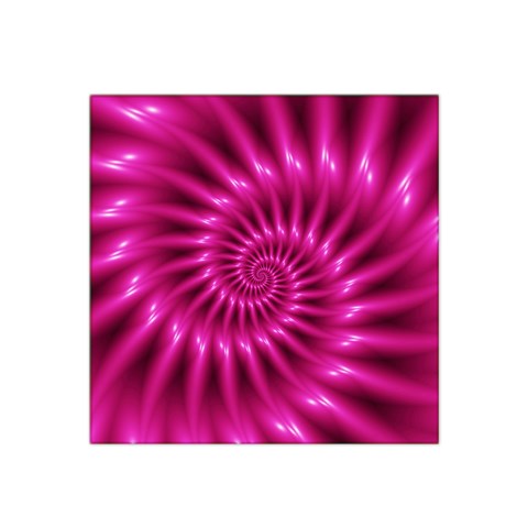 Glossy Hot Pink Fractal Spiral Satin Bandana Scarf from ArtsNow.com Front