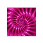 Glossy Hot Pink Fractal Spiral Satin Bandana Scarf