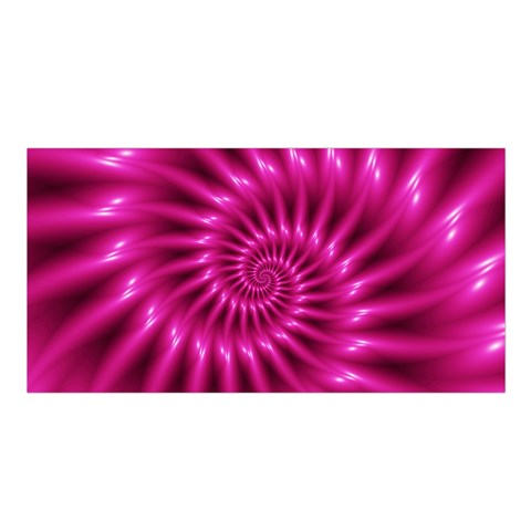 Glossy Hot Pink Fractal Spiral Satin Shawl from ArtsNow.com Front