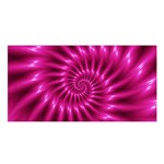 Glossy Hot Pink Fractal Spiral Satin Shawl