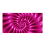 Glossy Hot Pink Fractal Spiral Satin Wrap