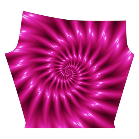 Glossy Hot Pink Fractal Spiral Yoga Cropped Leggings from ArtsNow.com Right