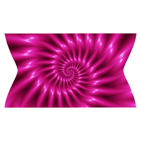 Glossy Hot Pink Fractal Spiral Yoga Cropped Leggings from ArtsNow.com Waistband Front