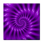 Glossy Bright Purple Fractal Spiral  Tile Coaster