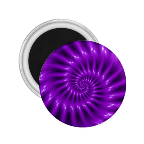 Glossy Bright Purple Fractal Spiral  2.25  Magnet from ArtsNow.com Front