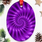 Glossy Bright Purple Fractal Spiral  Ornament (Oval)