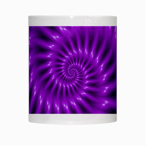 Glossy Bright Purple Fractal Spiral  White Mug from ArtsNow.com Center