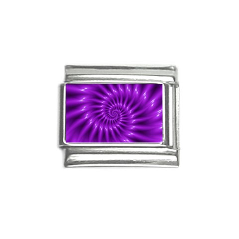 Glossy Bright Purple Fractal Spiral  Italian Charm (9mm) from ArtsNow.com Front