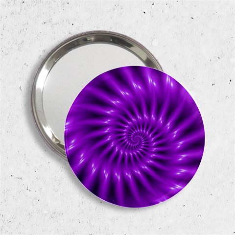 Glossy Bright Purple Fractal Spiral  2.25  Handbag Mirror from ArtsNow.com Front