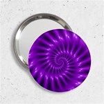 Glossy Bright Purple Fractal Spiral  2.25  Handbag Mirror