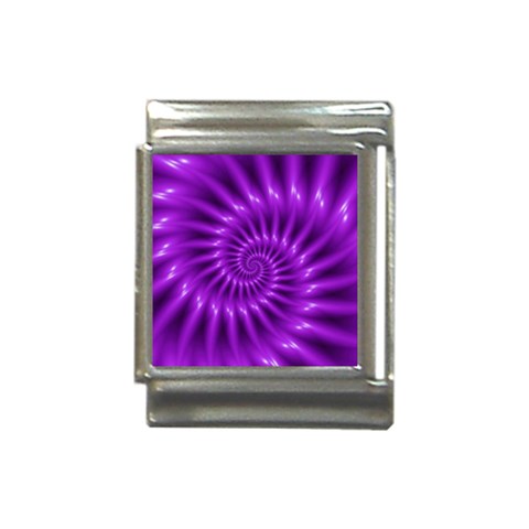 Glossy Bright Purple Fractal Spiral  Italian Charm (13mm) from ArtsNow.com Front