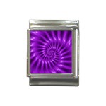 Glossy Bright Purple Fractal Spiral  Italian Charm (13mm)