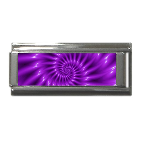 Glossy Bright Purple Fractal Spiral  Superlink Italian Charm (9mm) from ArtsNow.com Front