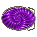 Glossy Bright Purple Fractal Spiral  Belt Buckle