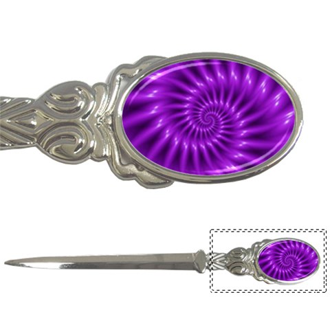 Glossy Bright Purple Fractal Spiral  Letter Opener from ArtsNow.com Front