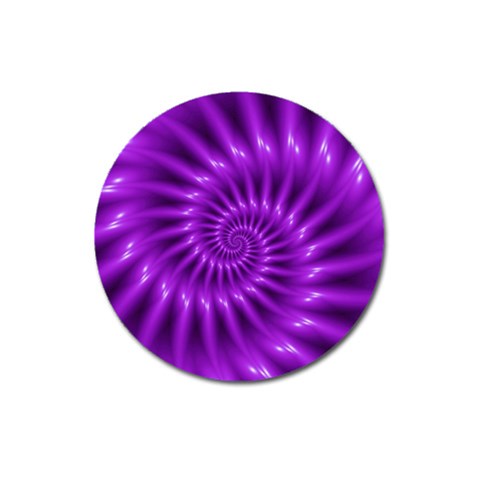 Glossy Bright Purple Fractal Spiral  Magnet 3  (Round) from ArtsNow.com Front