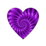 Glossy Bright Purple Fractal Spiral  Magnet (Heart)