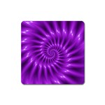 Glossy Bright Purple Fractal Spiral  Magnet (Square)