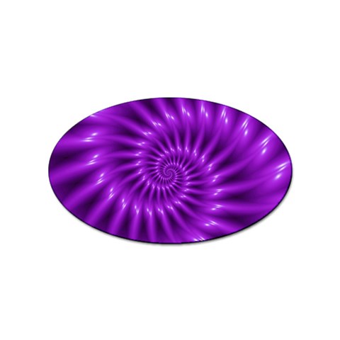 Glossy Bright Purple Fractal Spiral  Sticker Oval (10 pack) from ArtsNow.com Front