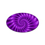 Glossy Bright Purple Fractal Spiral  Sticker Oval (10 pack)