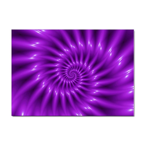 Glossy Bright Purple Fractal Spiral  Sticker A4 (10 pack) from ArtsNow.com Front