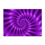 Glossy Bright Purple Fractal Spiral  Sticker A4 (10 pack)