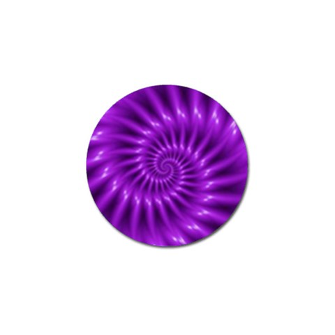 Glossy Bright Purple Fractal Spiral  Golf Ball Marker from ArtsNow.com Front