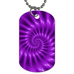 Glossy Bright Purple Fractal Spiral  Dog Tag (Two Sides) from ArtsNow.com Front