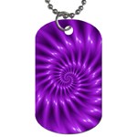 Glossy Bright Purple Fractal Spiral  Dog Tag (Two Sides)