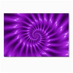 Glossy Bright Purple Fractal Spiral  Postcard 4  x 6 