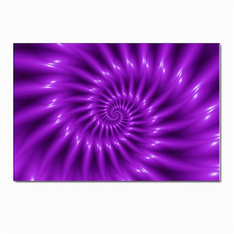 Glossy Bright Purple Fractal Spiral  Postcard 4 x 6  (Pkg of 10) from ArtsNow.com Front