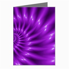 Glossy Bright Purple Fractal Spiral  Greeting Card from ArtsNow.com Left