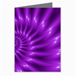 Glossy Bright Purple Fractal Spiral  Greeting Cards (Pkg of 8)