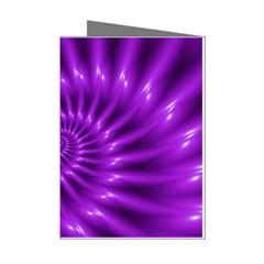 Glossy Bright Purple Fractal Spiral  Mini Greeting Cards (Pkg of 8) from ArtsNow.com Left