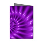 Glossy Bright Purple Fractal Spiral  Mini Greeting Cards (Pkg of 8)