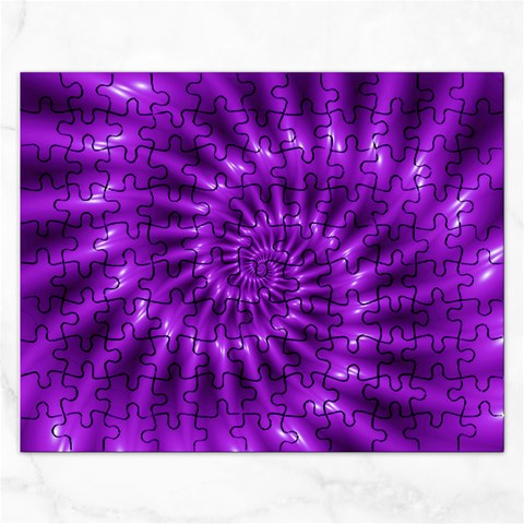 Glossy Bright Purple Fractal Spiral  Jigsaw Puzzle (Rectangular) from ArtsNow.com Front