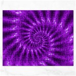 Glossy Bright Purple Fractal Spiral  Jigsaw Puzzle (Rectangular)