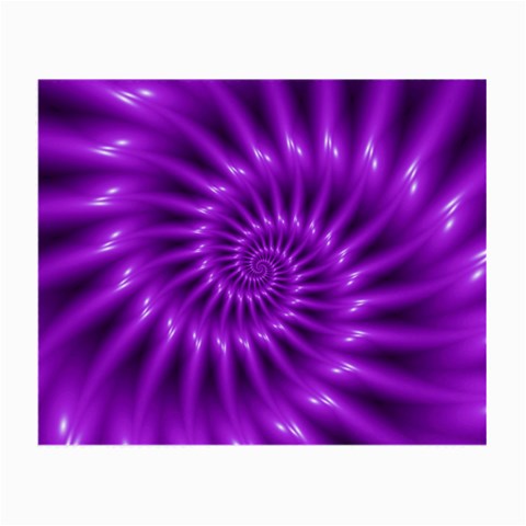 Glossy Bright Purple Fractal Spiral  Small Glasses Cloth from ArtsNow.com Front